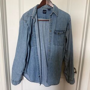 GAP Light Blue Denim Button-Down Shirt